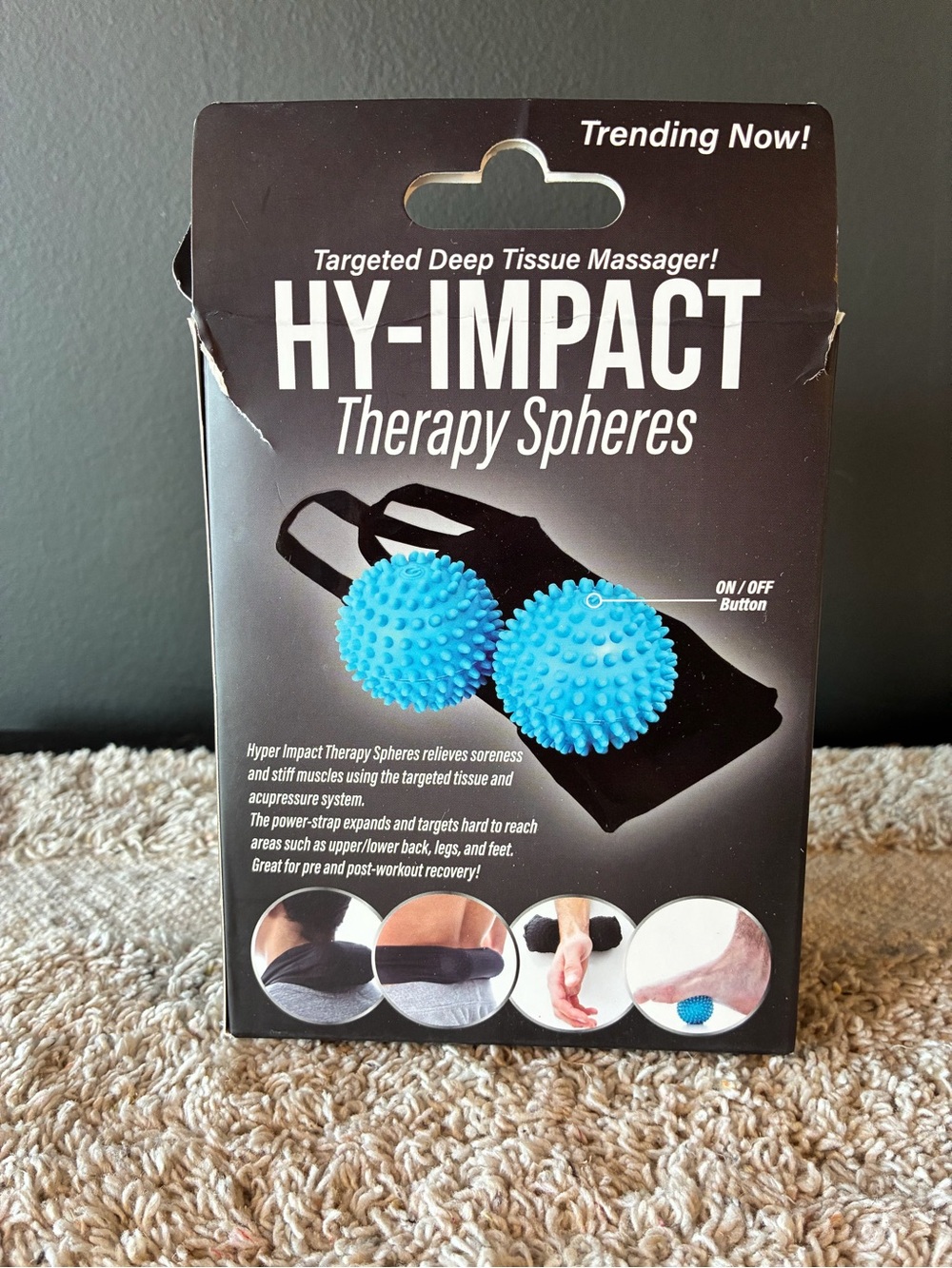 Not Rated HY-IMPACT Therapy Spheres - Bright Blue Spiky Massage Balls